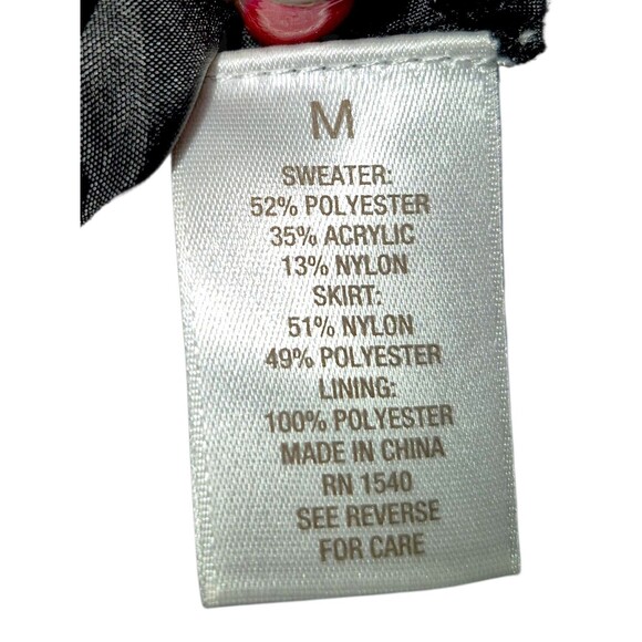 Mixt By Heidi Weisel Women's Black Knit Multicolor Tafetta Dress Missing Belt M - Picture 7 of 8